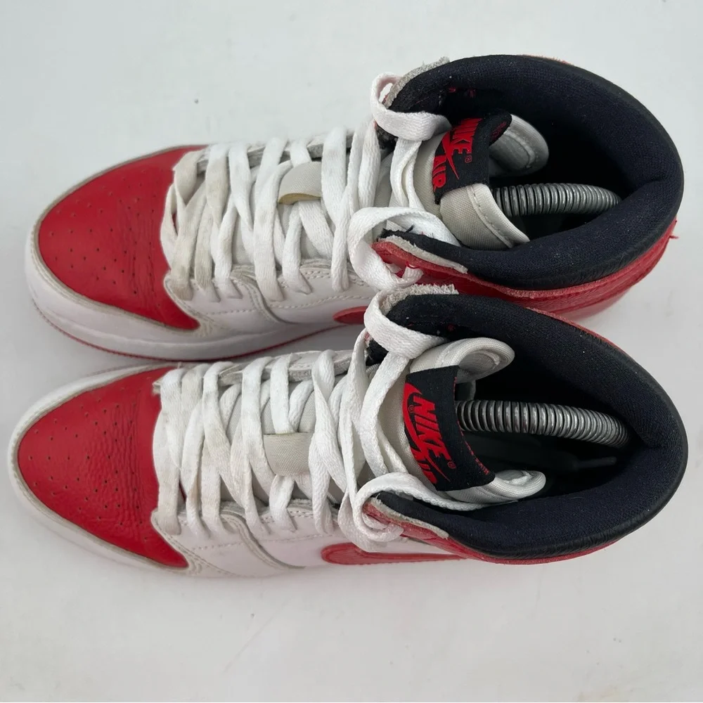 👞 Nike Air Jordan 1 Retro High OG Heritage-SZ 6.5-Red White 575441-161 Sneakers